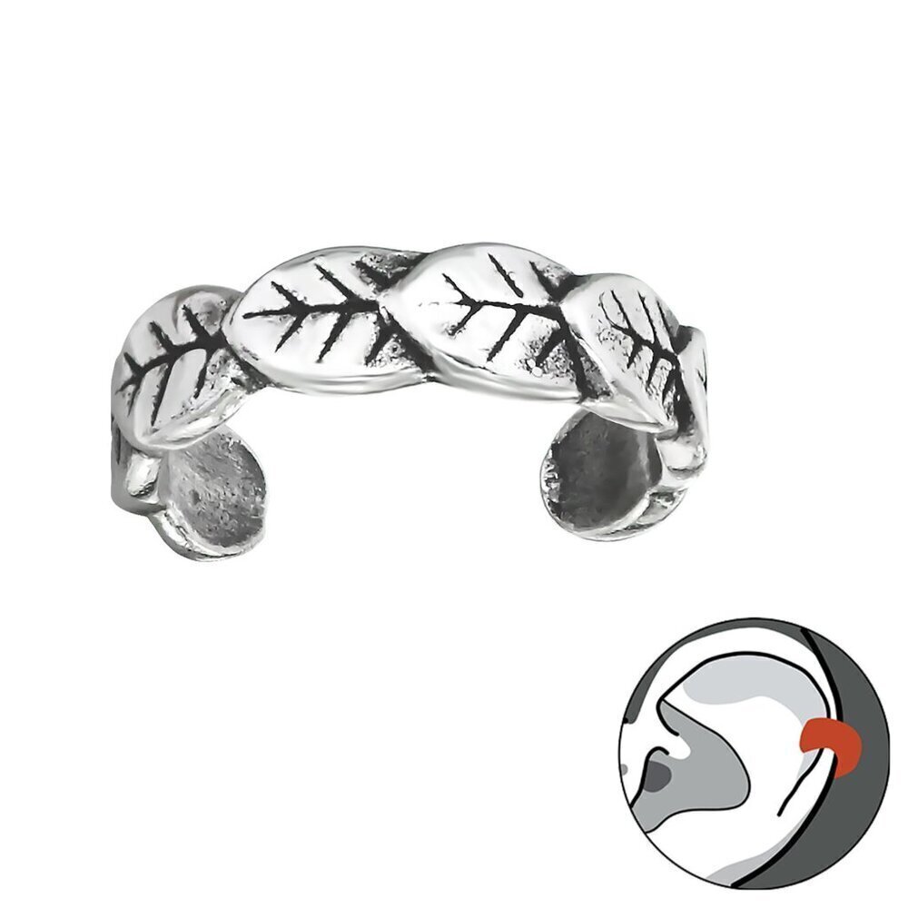 Sterling Silver Simple Leaf Cuff